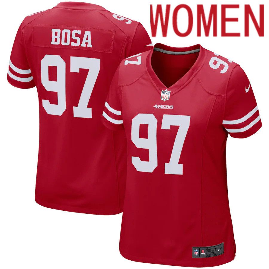 Cheap Women San Francisco 49ers 97 Nick Bosa Nike Scarlet Game Player NFL Jersey